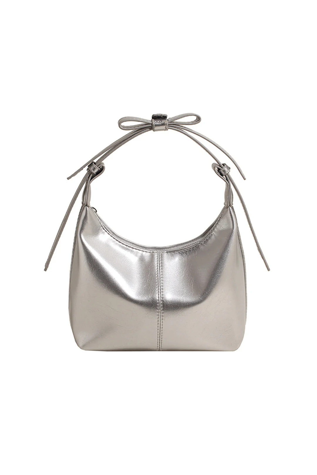 Faux Leather Zipper Underarm Tote Bag - Flockneti