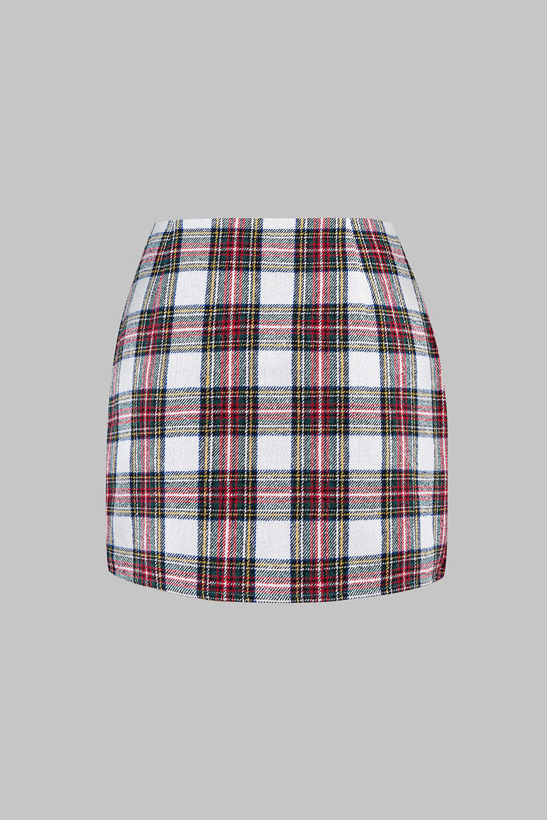 Contrast Plaid Print Asymmetrical High Waist Mini Skirt - Flockneti