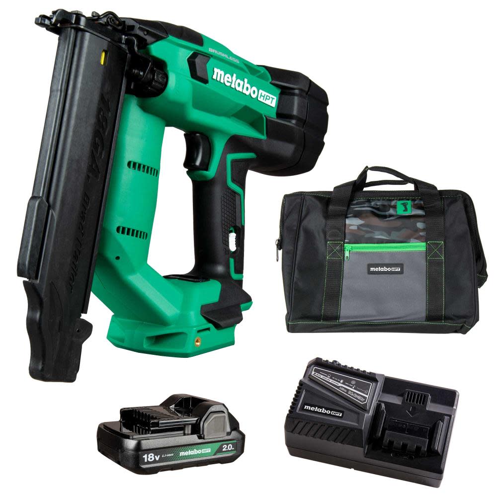 Metabo HPT 18V Brad Nailer Compact 18 Gauge Cordless Kit 2Ah - Flockneti