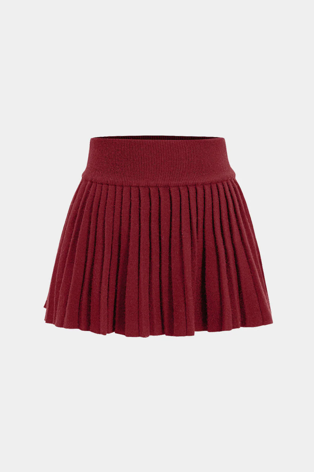 Plus Size Knit Pleated Mini Skirt - Flockneti