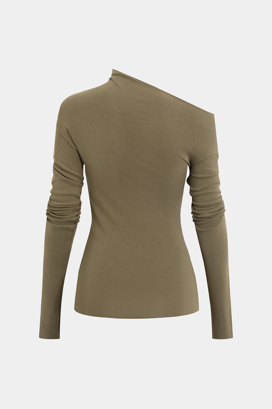 Asymmetrical Ruched Long-Sleeve Top - Flockneti