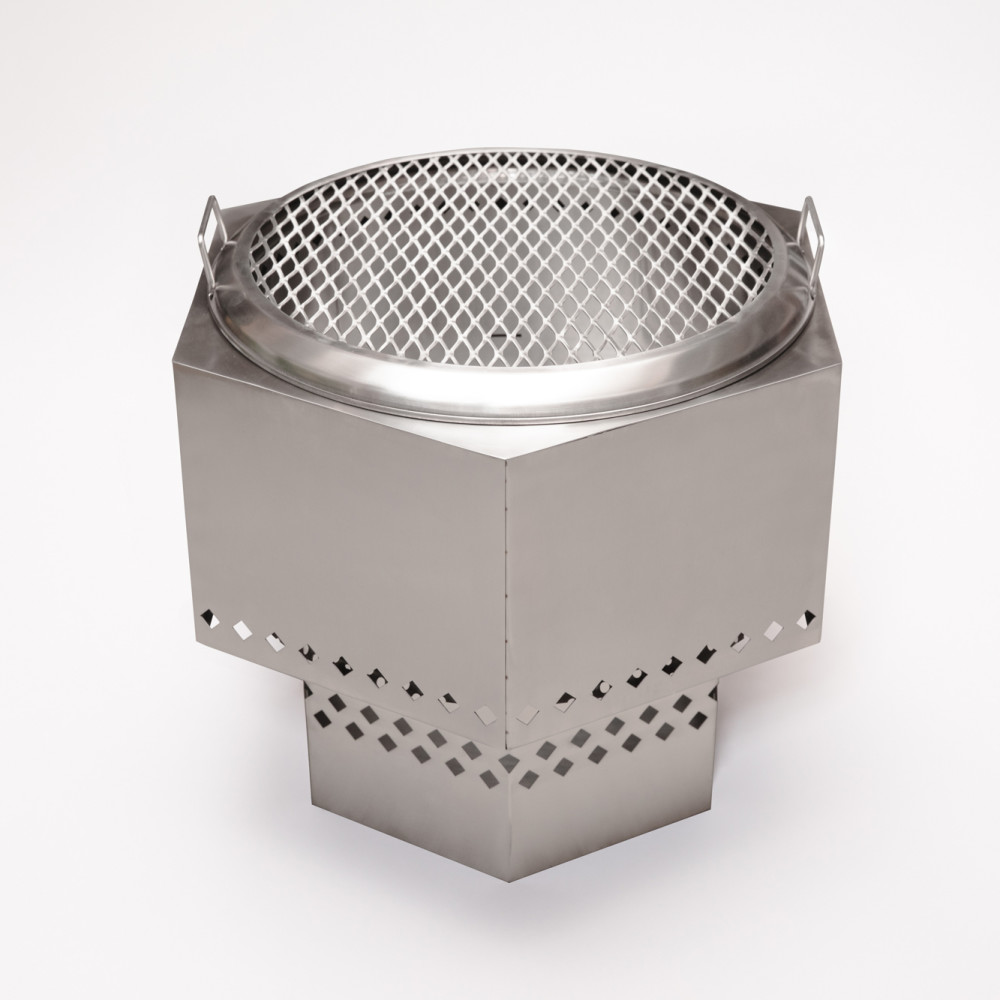 Dragonfire Wood/Pellet Firepit 22″ Stainless Steel with Grate & Carry Cover - Flockneti
