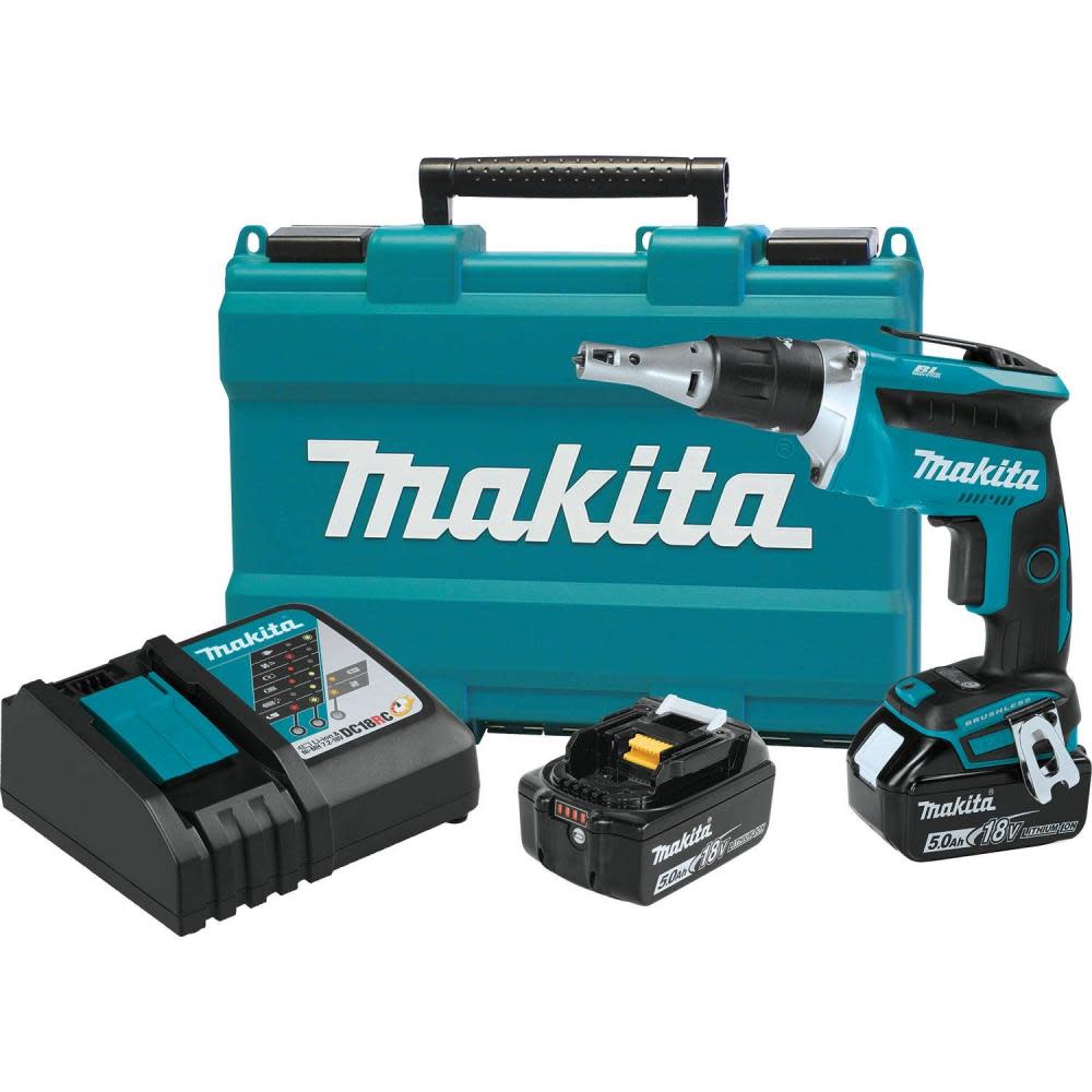 Makita 18V LXT Lithium-Ion Brushless Cordless Drywall Screwdriver Kit (5.0Ah) - Flockneti