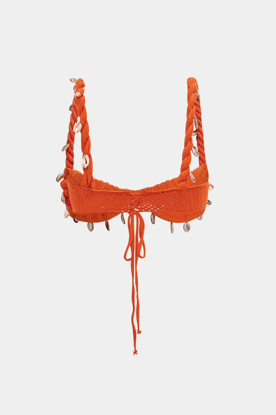 Knit Shell Decor Tie-Up Tank Top - Flockneti