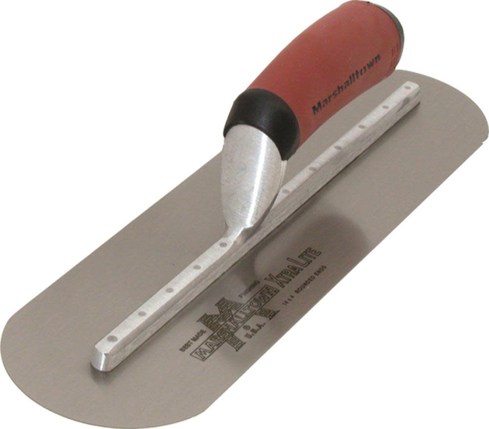 Marshalltown 20 In. x 4 In. Finishing Trowel-Fully Rounded Curved DuraSoft Handle - Flockneti