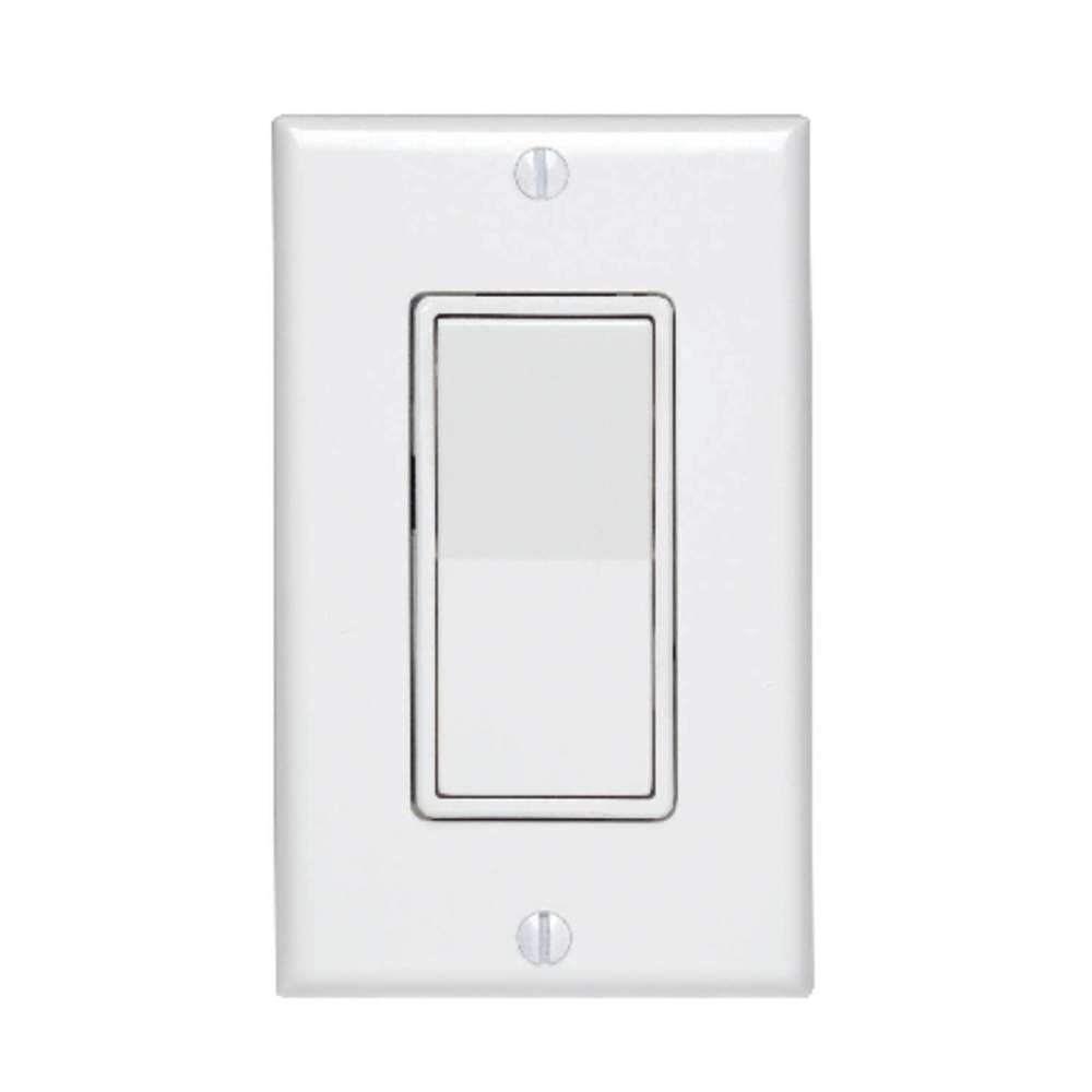 Leviton Decora Rocker Switch 15A 120/277V White Illuminated 1Pole - Flockneti