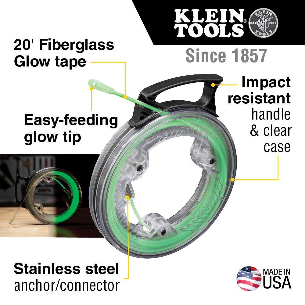 Klein Tools Glow Fish Tape 20-Foot - Flockneti