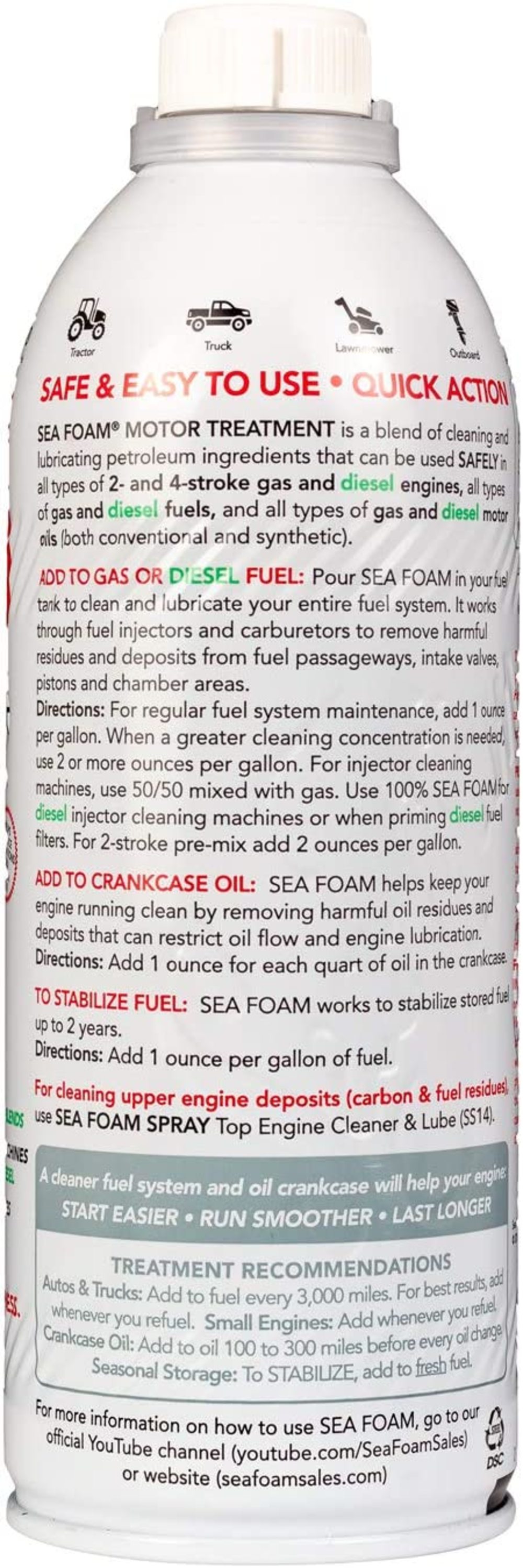 Seafoam SF-16 Sea Foam Motor Treatment 16oz - Flockneti