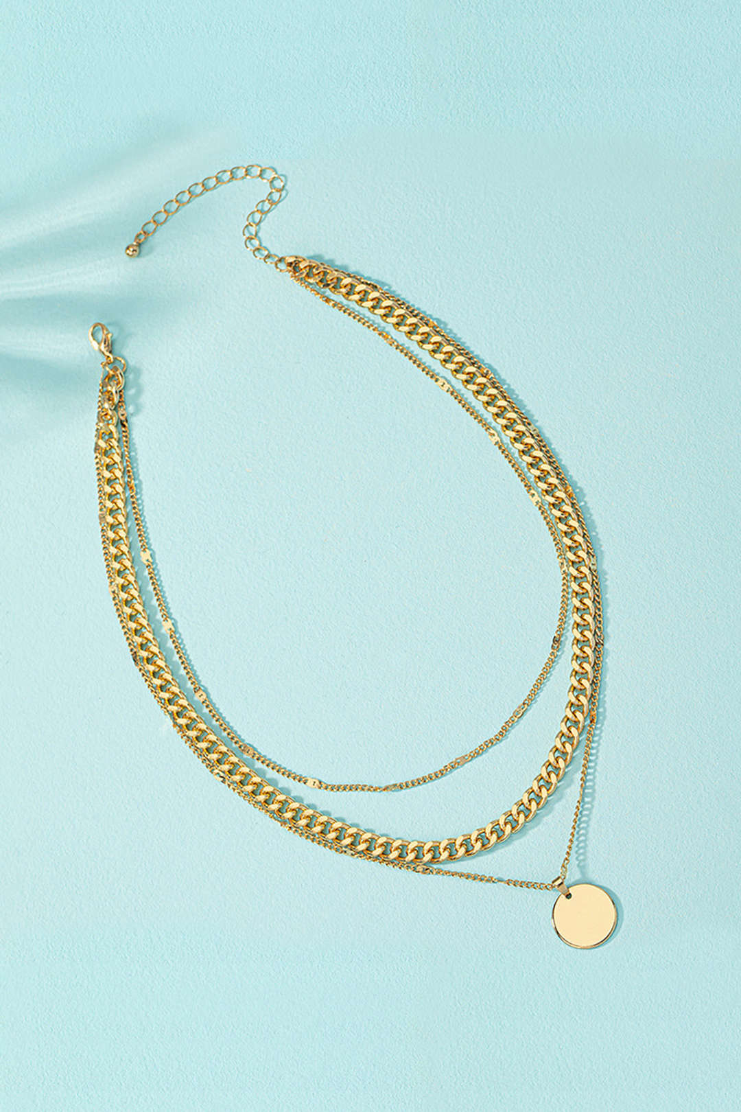 Layer Disc Pendant Necklace - Flockneti