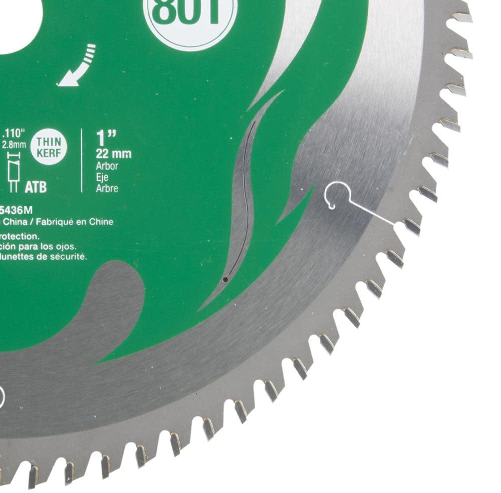 Metabo HPT 12 In. 80T Fine Finish VPR Blade - Flockneti