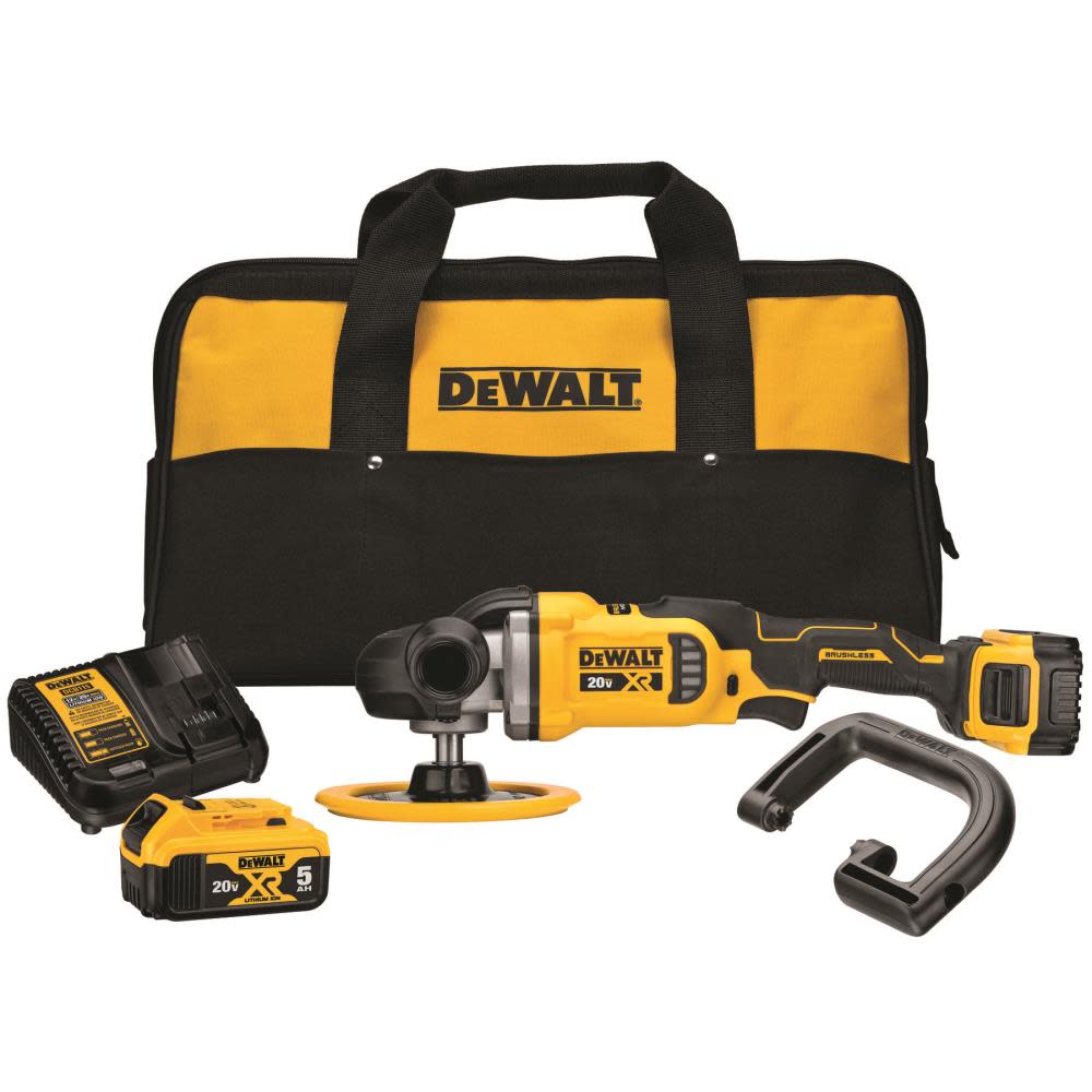 DEWALT 20V MAX* XR 7 in (180mm) Cordless Variable Speed Rotary Polisher Kit - Flockneti
