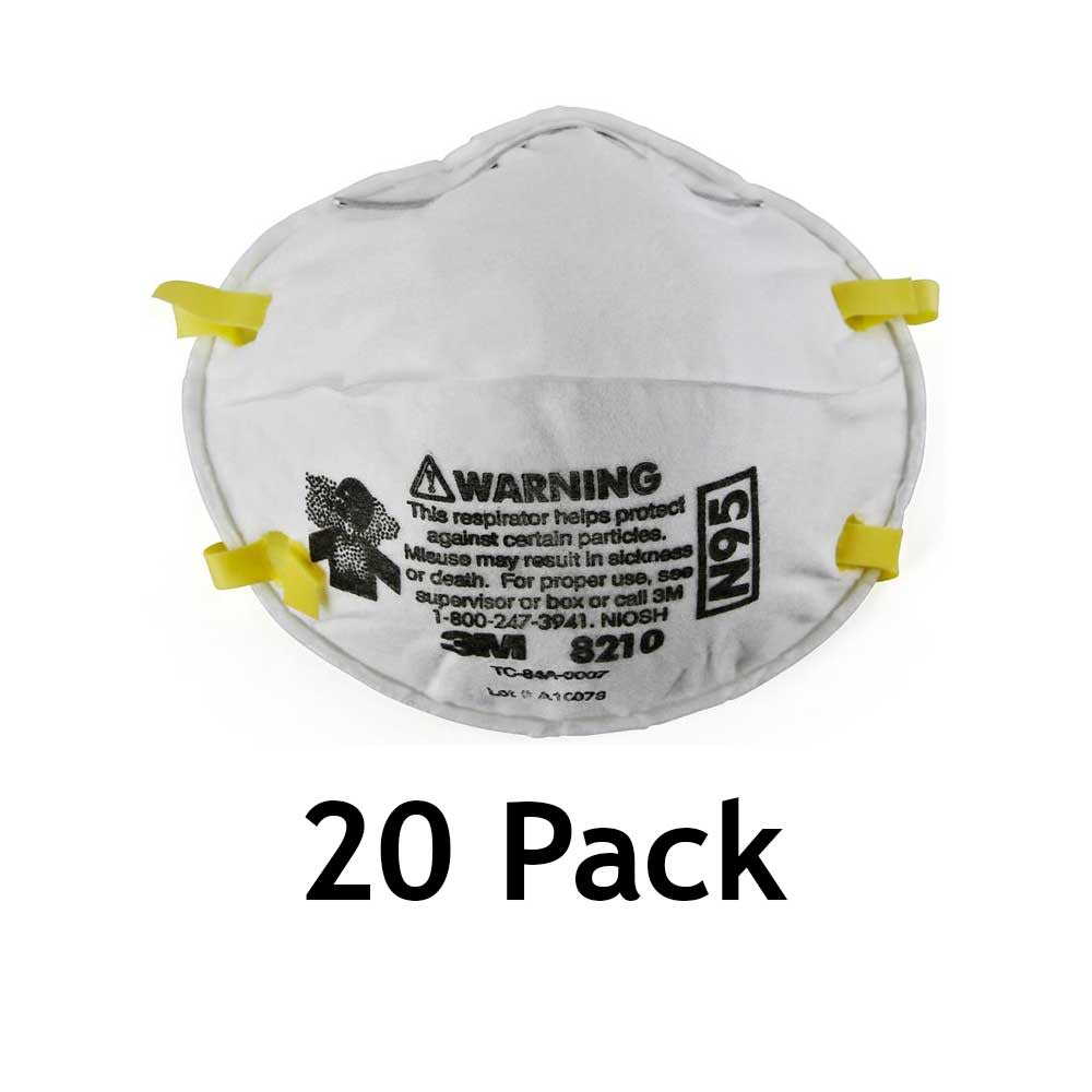 3M 8210 N95 Safety Mask Disposable 20 Pack - Flockneti