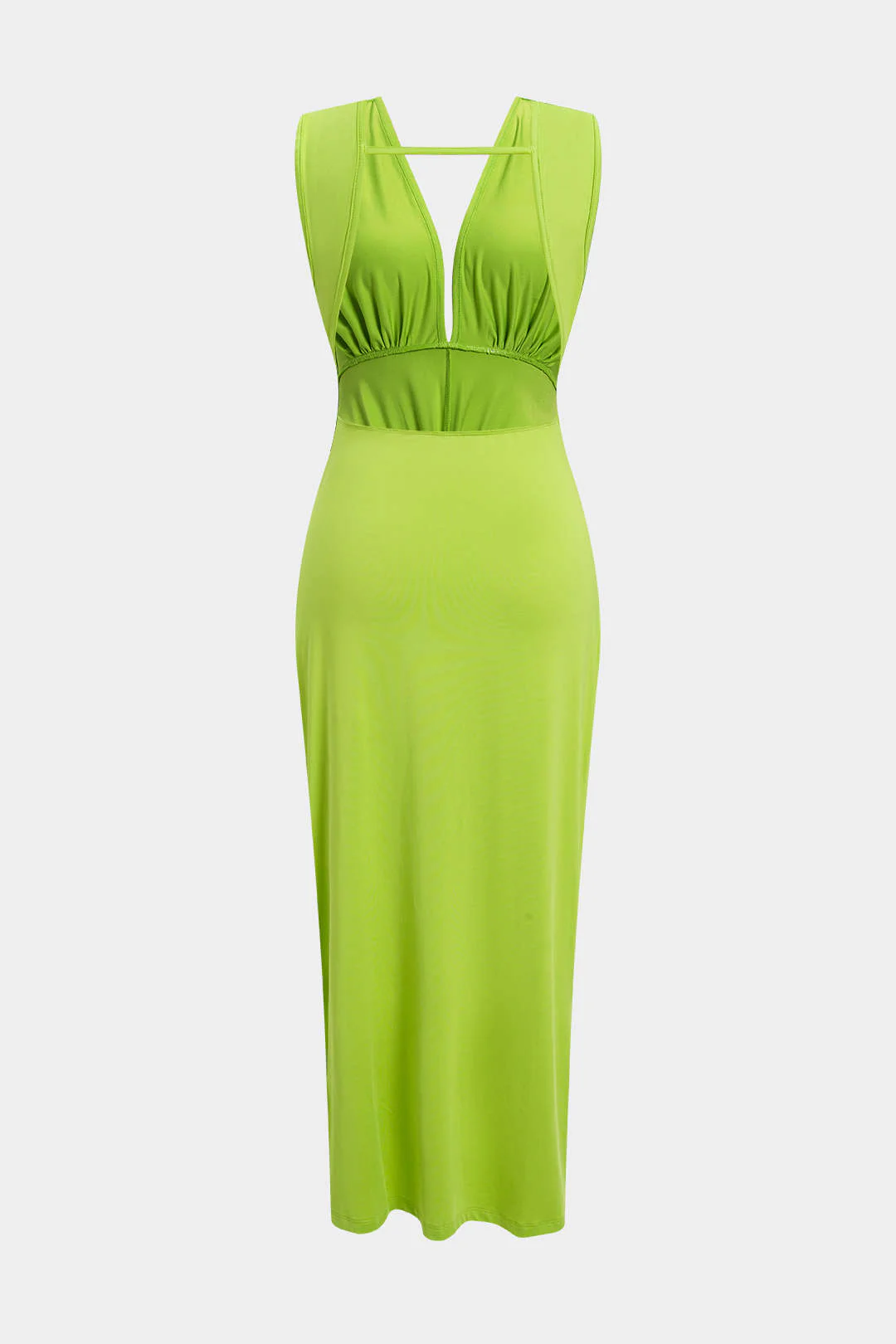 Ruched Twist Knot Backless Sleeveless Midi Dress - Flockneti