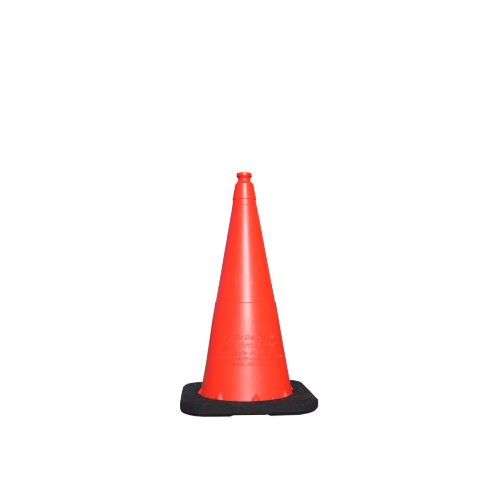 Vizcon Orange 28″ Enviro Cone with Recycled 7 lbs Rubber Base - Flockneti