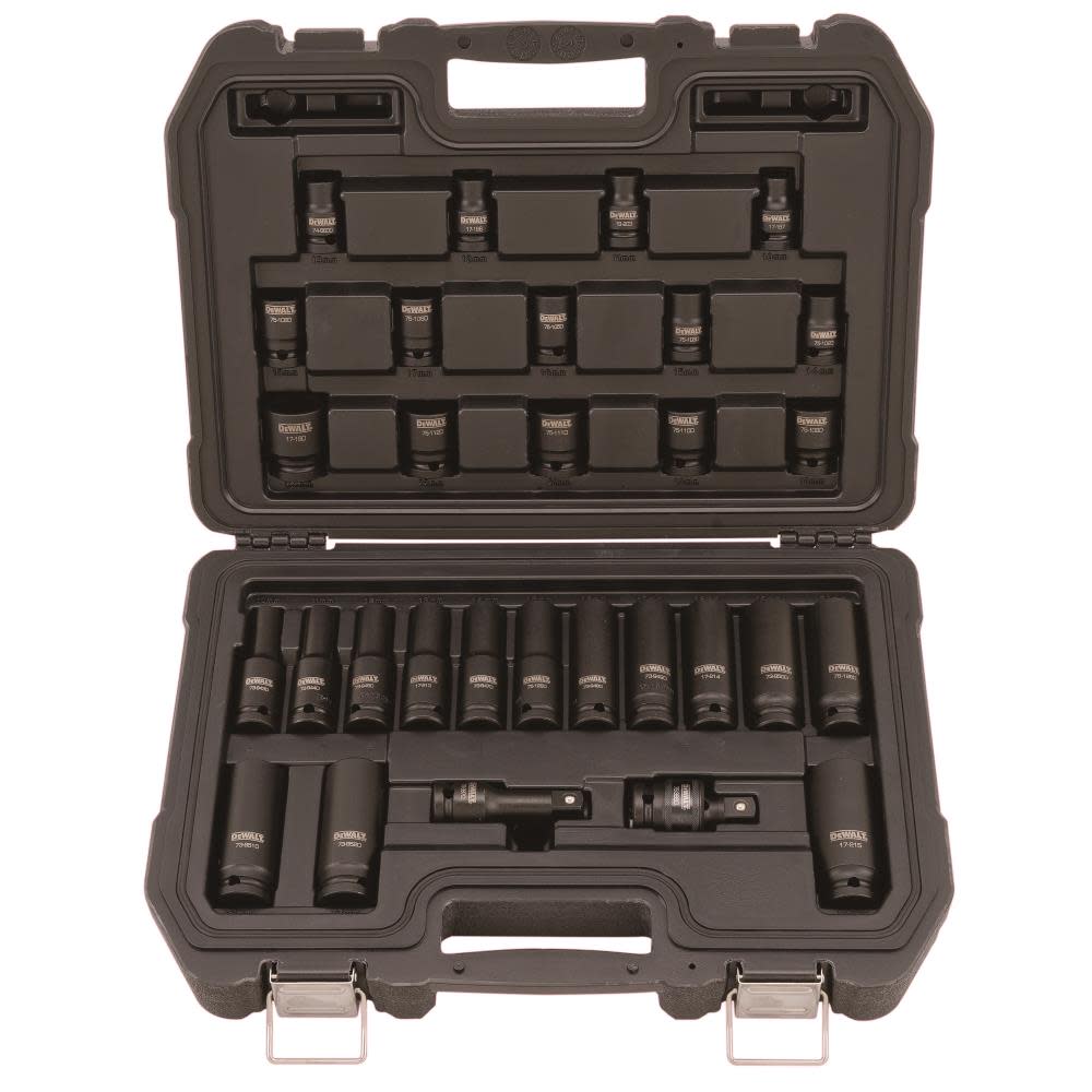 DEWALT 30 Piece 1/2 in Drive Combination Impact Socket Set – 6 Point - Flockneti