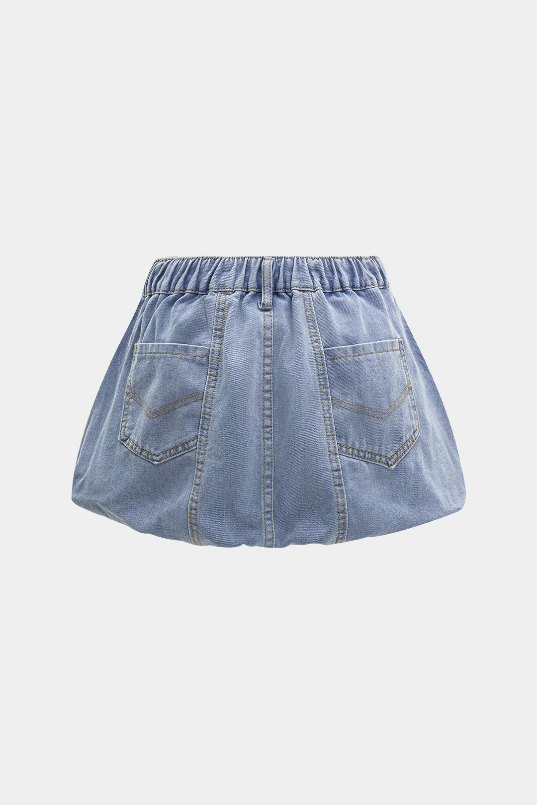 Denim Pocket Shirred Waistband Skirt - Flockneti