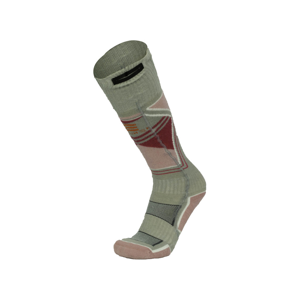 Mobile Warming Premium 2.0 Merino Heated Socks Womens 3.7V Grey and Pink Medium - Flockneti