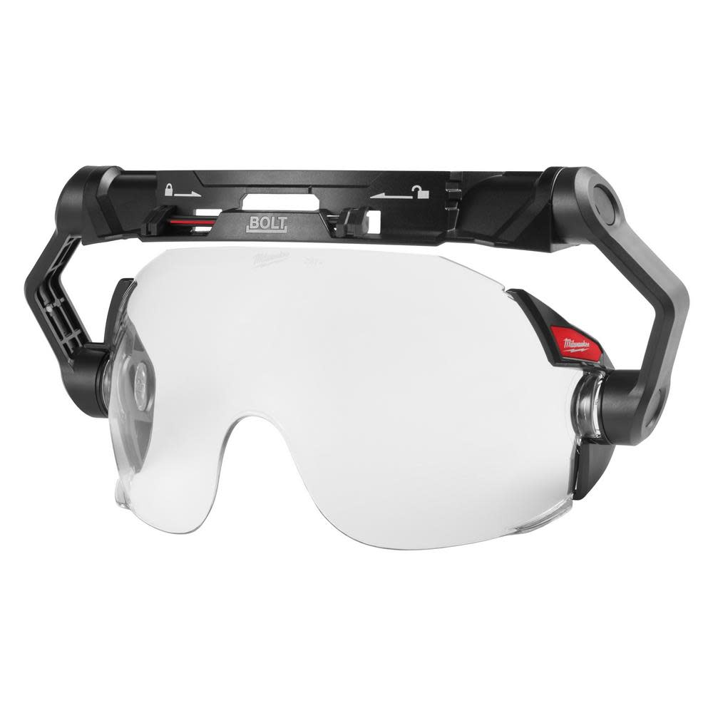 Milwaukee BOLT Eye Visor Clear Dual Coat Lens Compatible with Safety Helmets & Hard Hats - Flockneti