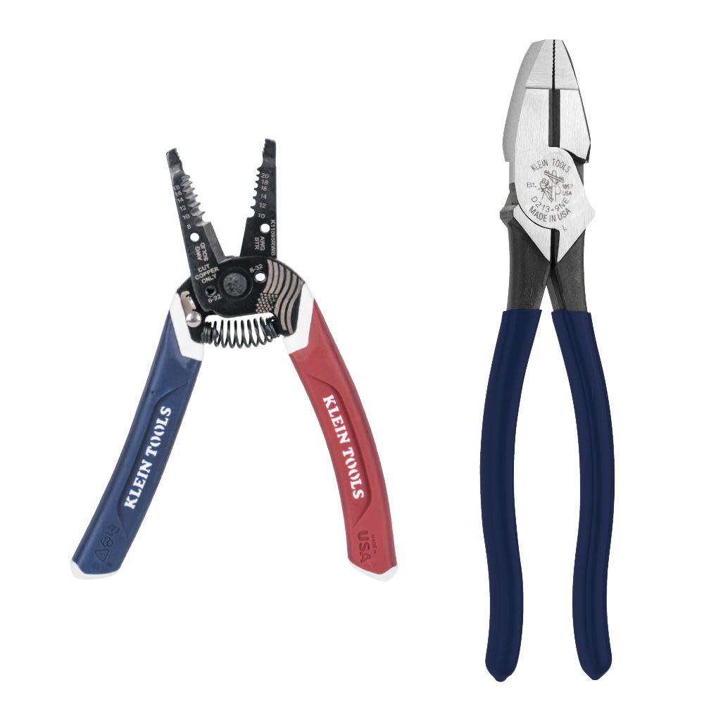 Klein Tools Lineman Plier Stripper Kit 2pc - Flockneti