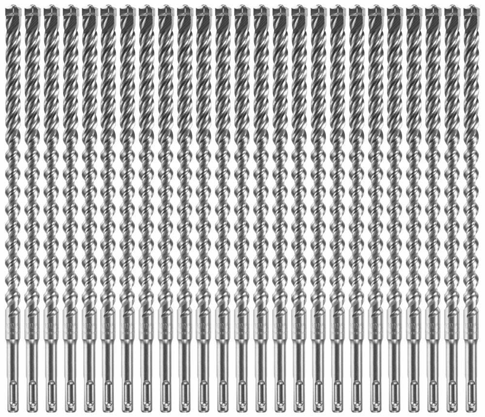Bosch 25 pc. 1/2 In. x 10 In. x 12 In. SDS-plus Bulldog Xtreme Carbide Rotary Hammer Drill Bits - Flockneti