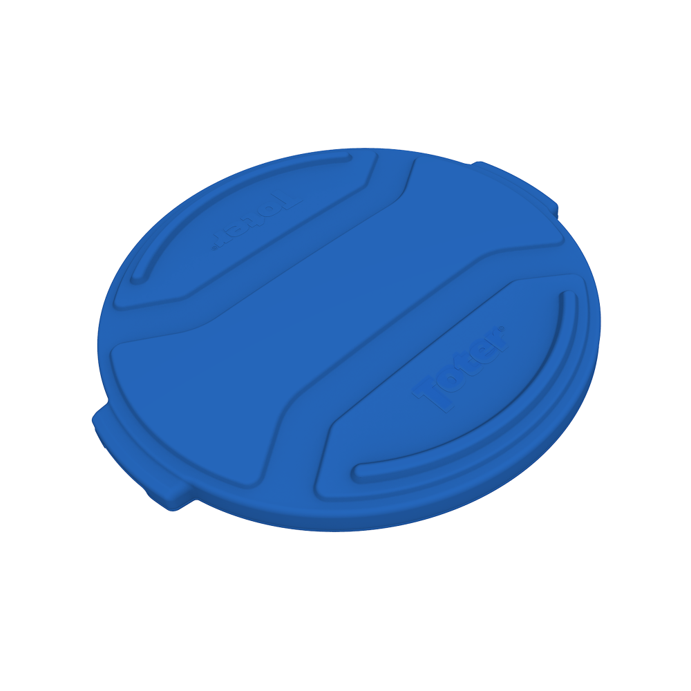 Toter 44 Gallon Round Trash Can Lid Blue - Flockneti