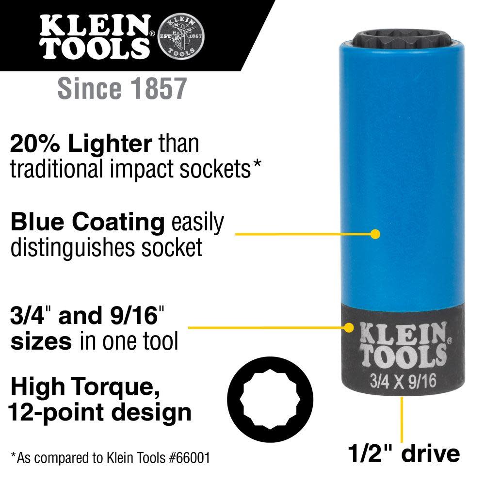Klein Tools Impact Socket Coated 2 in 1 - Flockneti