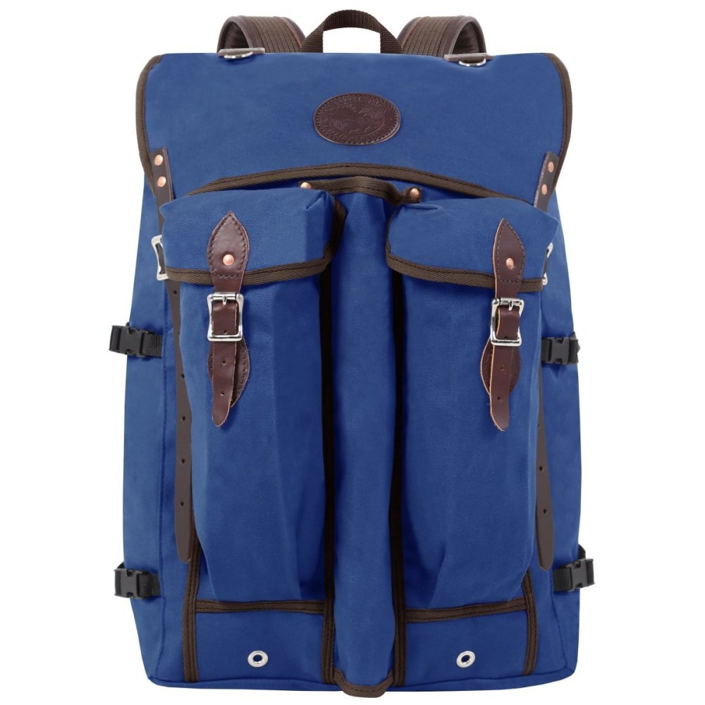 Duluth Pack 57 Liter Capacity Royal Blue Canvas Bushcrafter Backpack - Flockneti