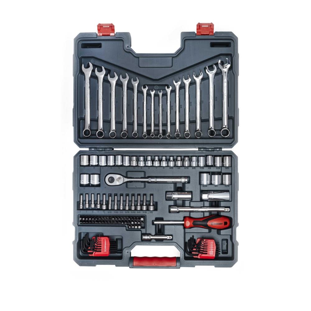 Crescent 128 Pc 3/8″ Drive 12 Point Standard SAE/Metric Mechanics Tool Set - Flockneti
