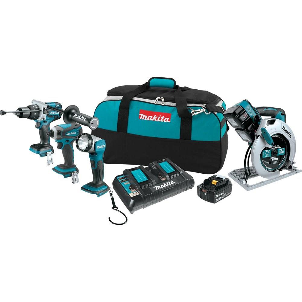 Makita 18 Volt X2 LXT Lithium-Ion Cordless Combo Kit (4-Tool) - Flockneti