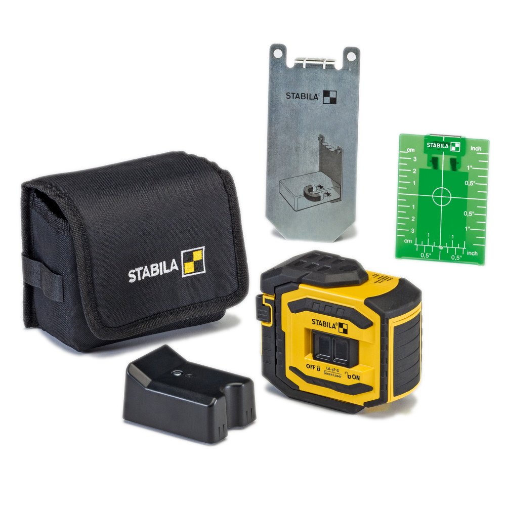 Stabila LA-5P Green 5 Point Laser Level Tool Set - Flockneti