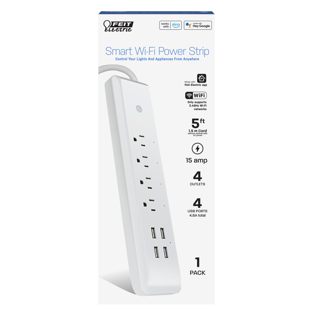 Feit Electric 125V 15A Indoor Alexa Google Smart WiFi Power Strip - Flockneti