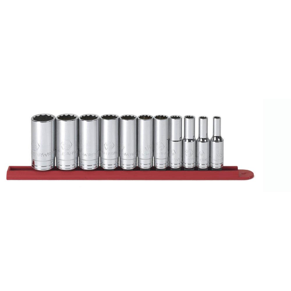 GEARWRENCH 11 Pc 3/8″ Drive 12 Point Deep SAE Socket Set - Flockneti