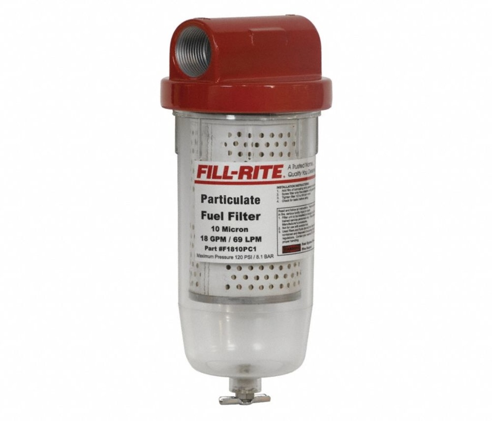 Fill-Rite Clear Bowl Particulate Filter with Drain - Flockneti