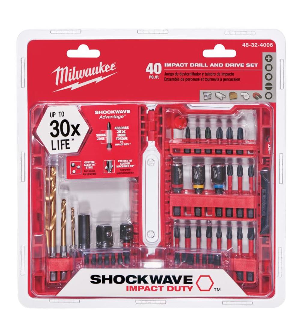 Milwaukee SHOCKWAVE 40-Piece Impact Duty Drill and Driver Bit Set - Flockneti