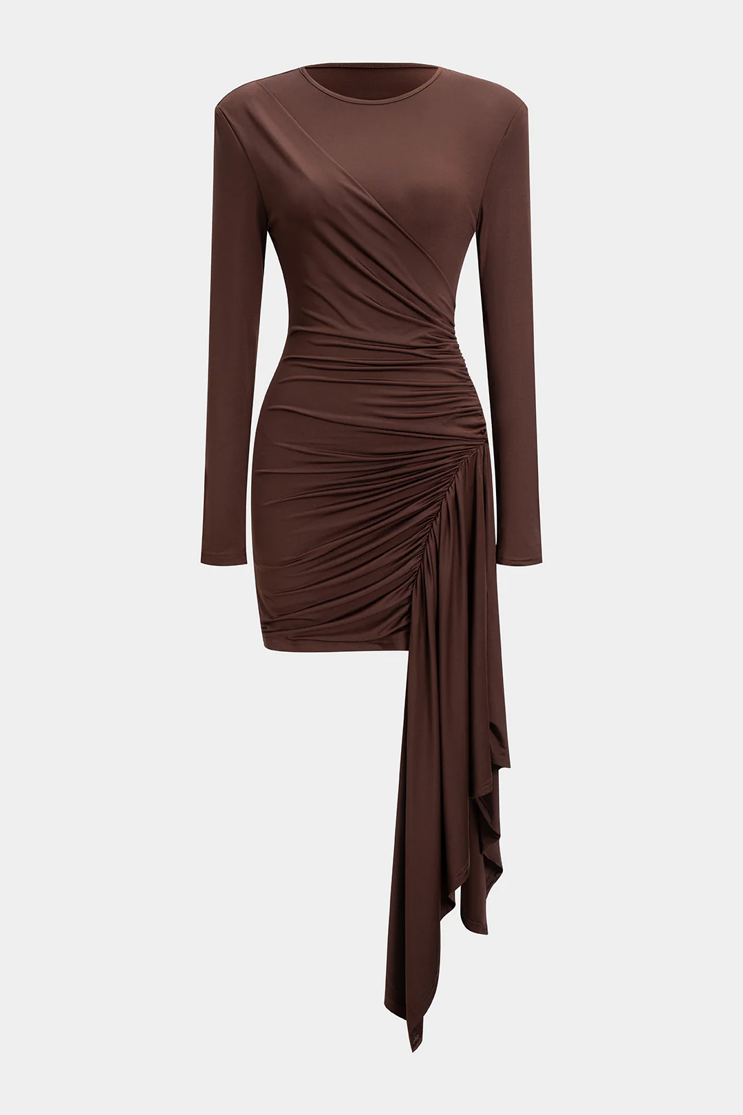Ruched Long Sleeve Mini Dress - Flockneti