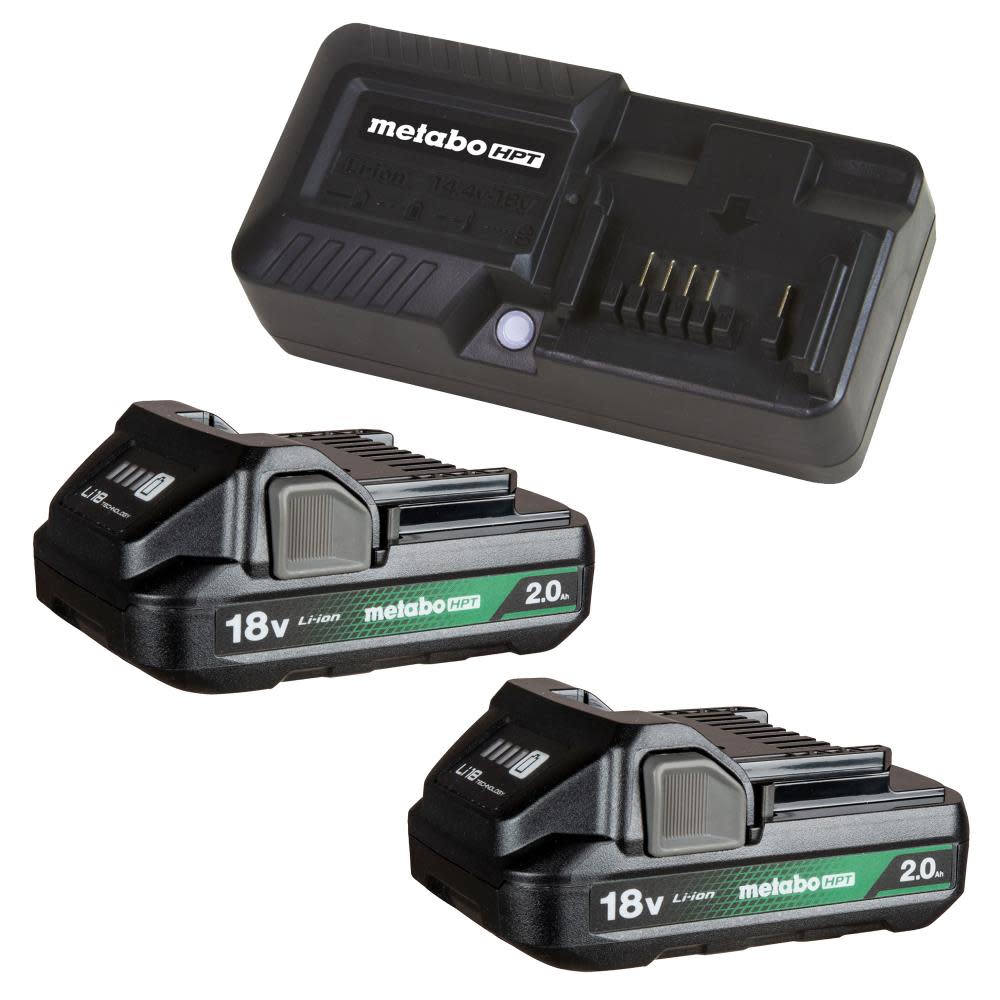 Metabo HPT 18V Lithium Ion 2Ah Batteries Charger Kit - Flockneti