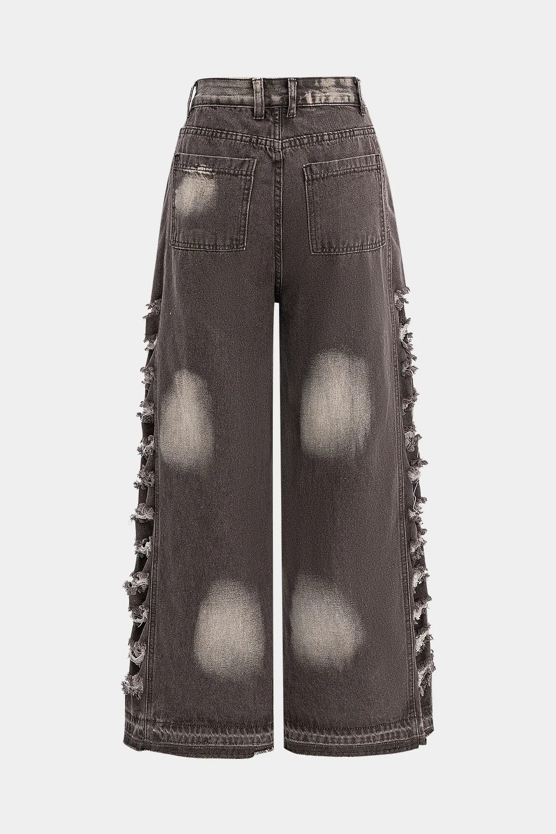 Denim Distressed Hollow Out Jeans - Flockneti