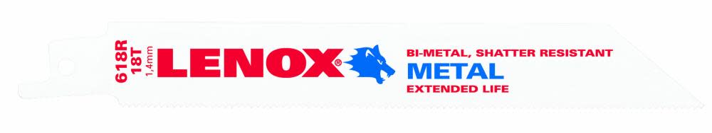 Lenox 5-Pack 6-in 18-TPI Bi-Metal Reciprocating Saw Blades - Flockneti