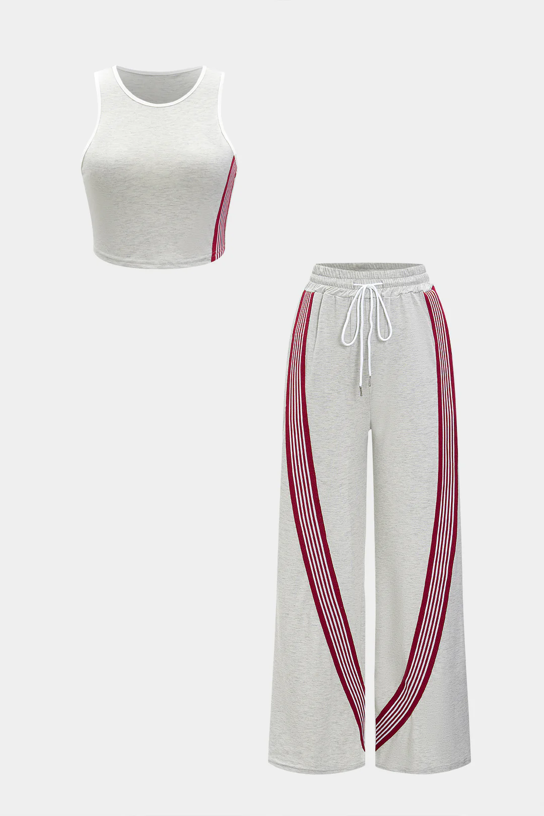 Stripes Tank Top And Wide Leg Pants Set - Flockneti