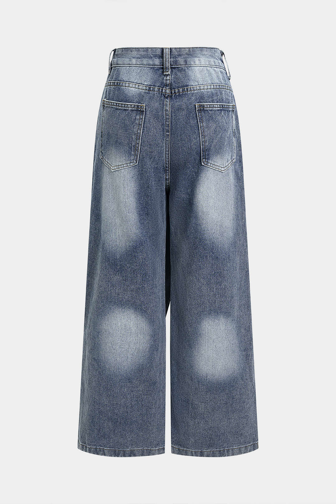 Denim Asymmetrical Wide Leg Jeans - Flockneti