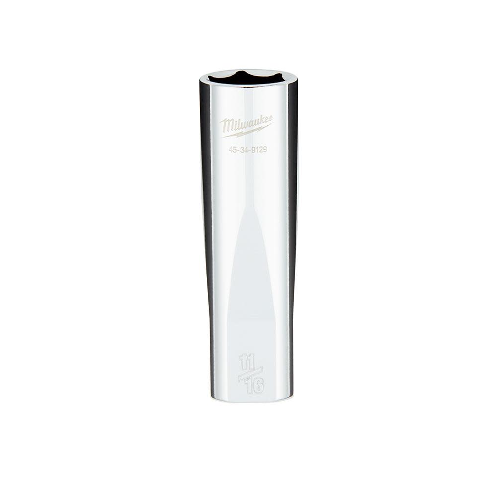Milwaukee 1/2 in. Drive 11/16 in. SAE 6-Point Deep Socket with FOUR FLAT Sides - Flockneti