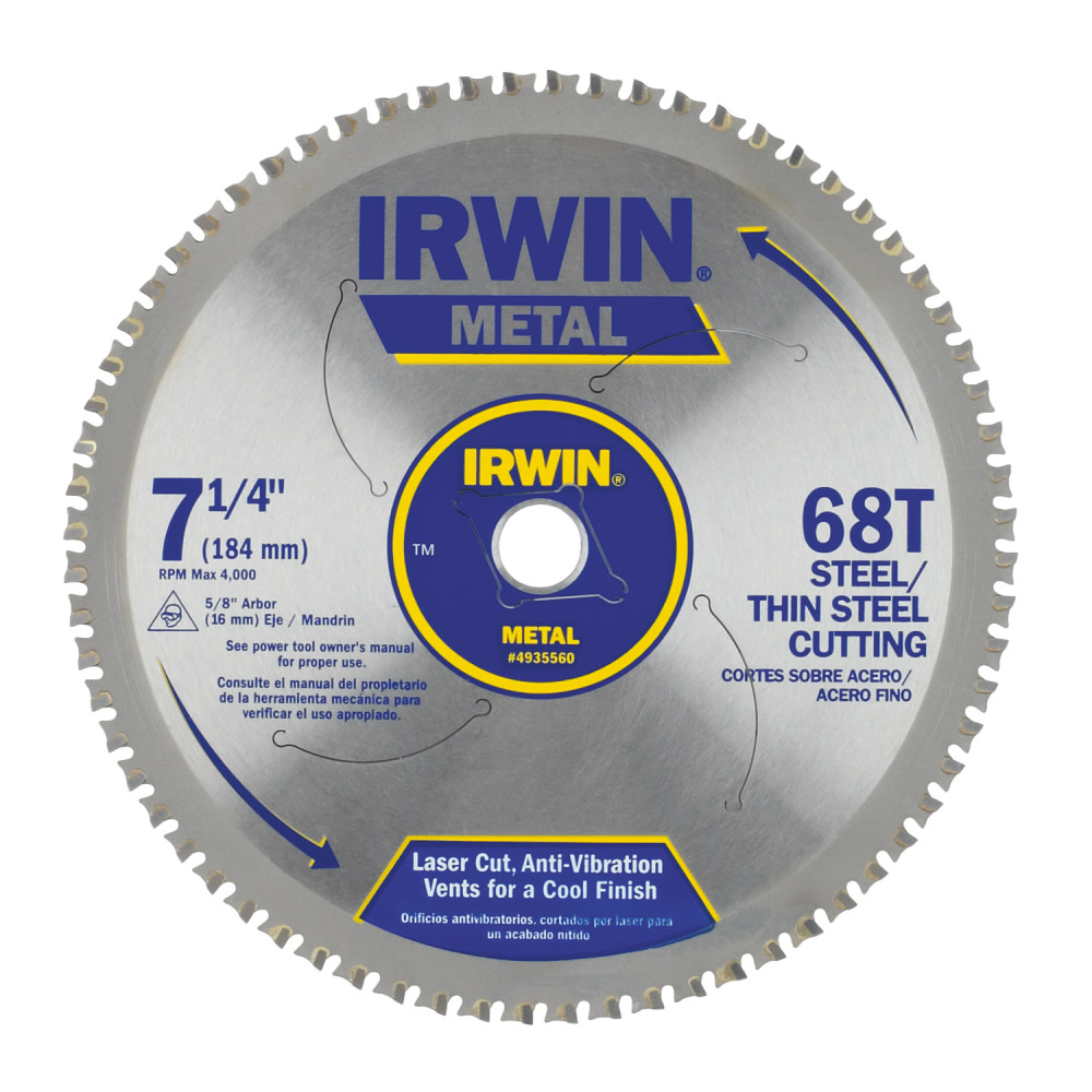Irwin 7-1/4″ x 68T Master Combination Thin Steel 5/8″ Arbor – Carded - Flockneti