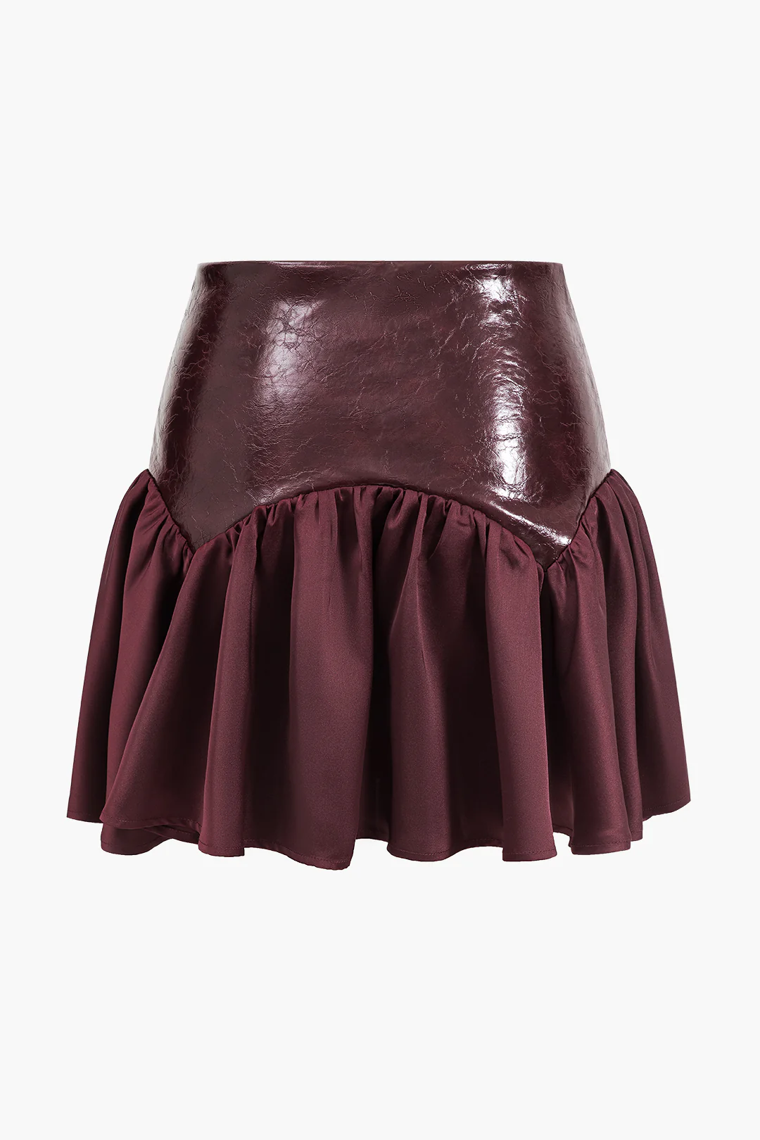 Faux Leather Patchwork Skirt - Flockneti