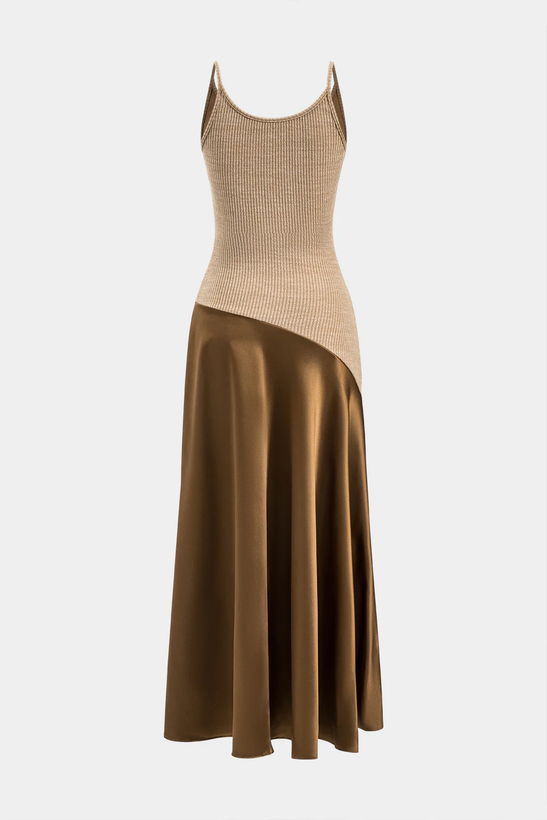 Satin Patchwork Slip Maxi Dress - Flockneti