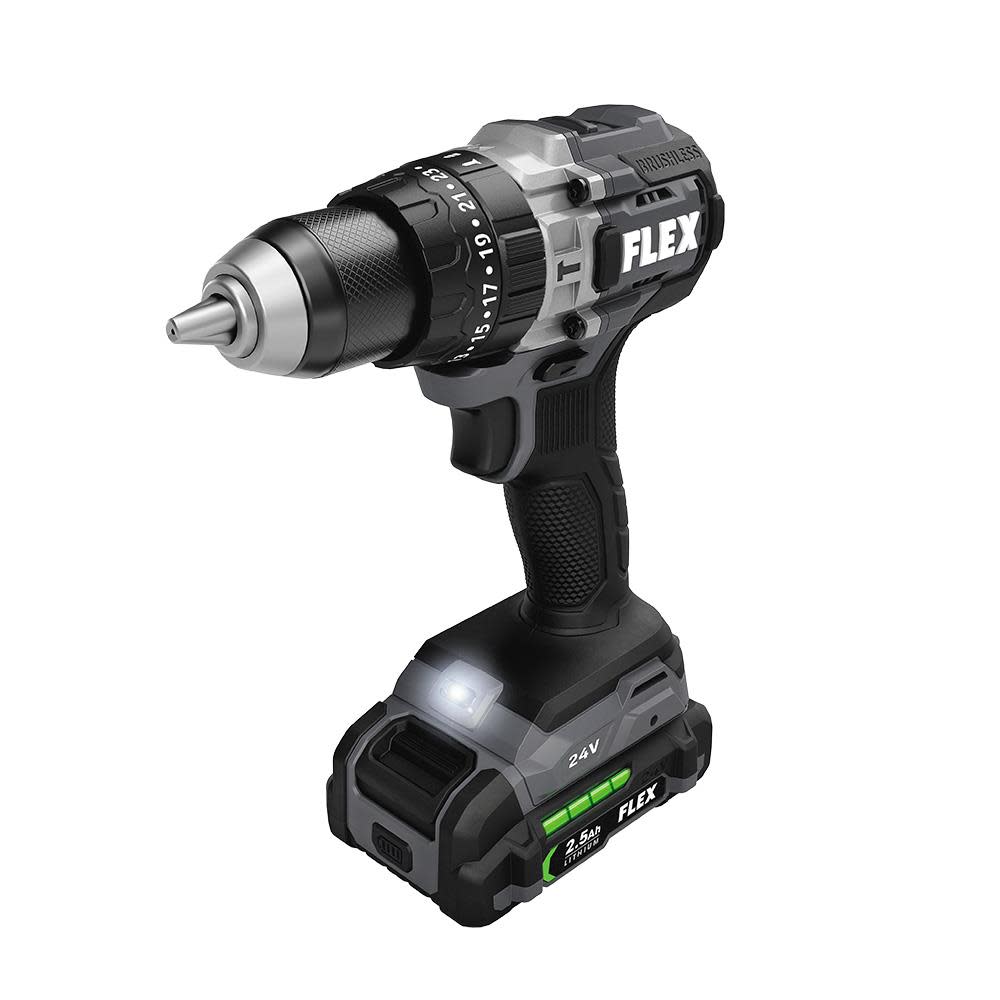 FLEX 24V 1/2-In. 2-Speed Hammer Drill Kit - Flockneti