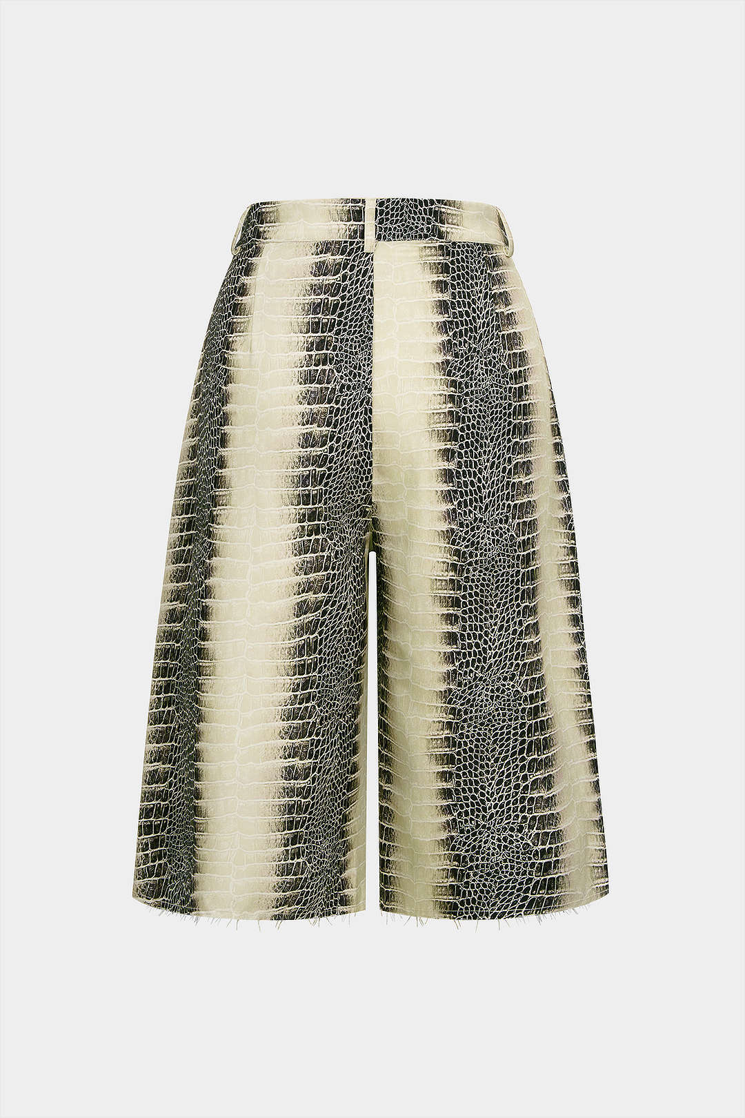 Snake Skin Print Straight Leg Shorts - Flockneti