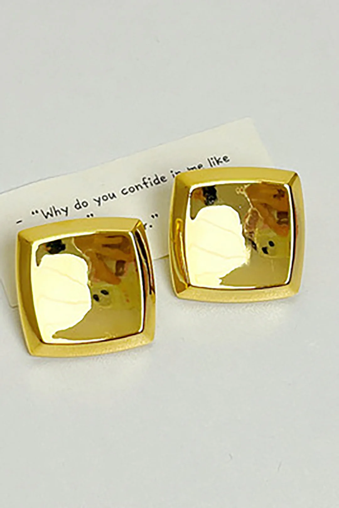 Alloy Geometric Square Earrings - Flockneti