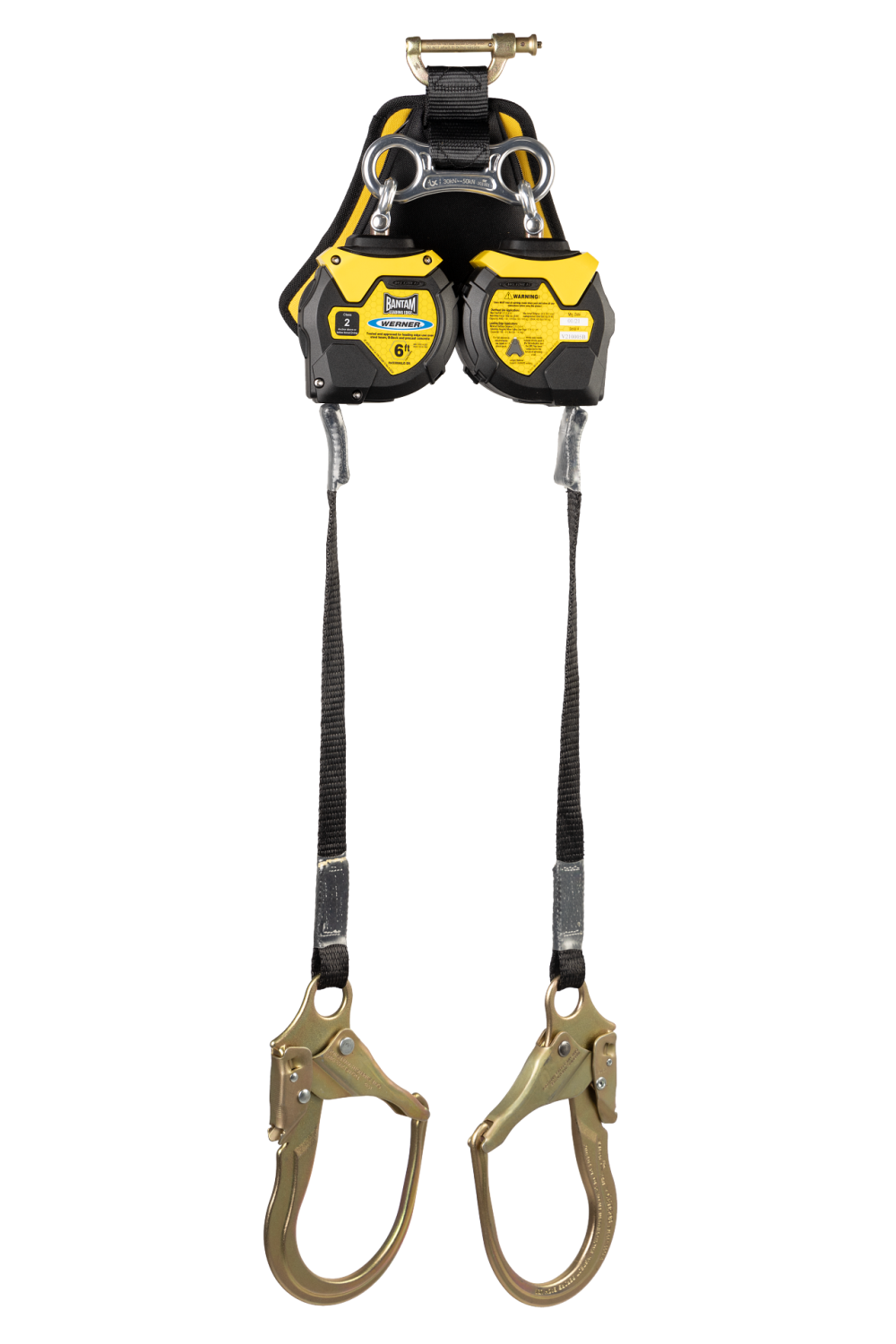 Werner Bantam 6′ Twin Leg Web Leading Edge Self Retracting Lifeline with Steel Form Hook - Flockneti