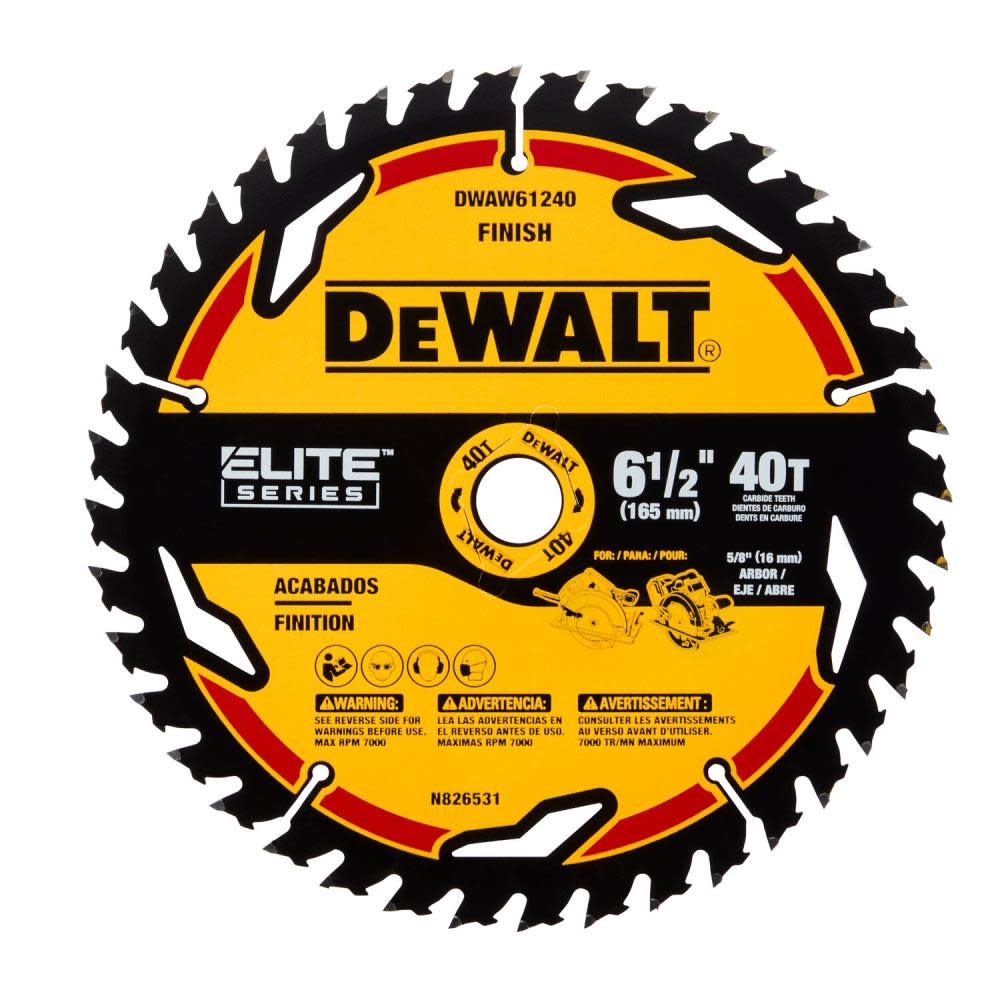 DEWALT Elite Series Blister Circular Saw Blade 6 1/2″ 40T - Flockneti