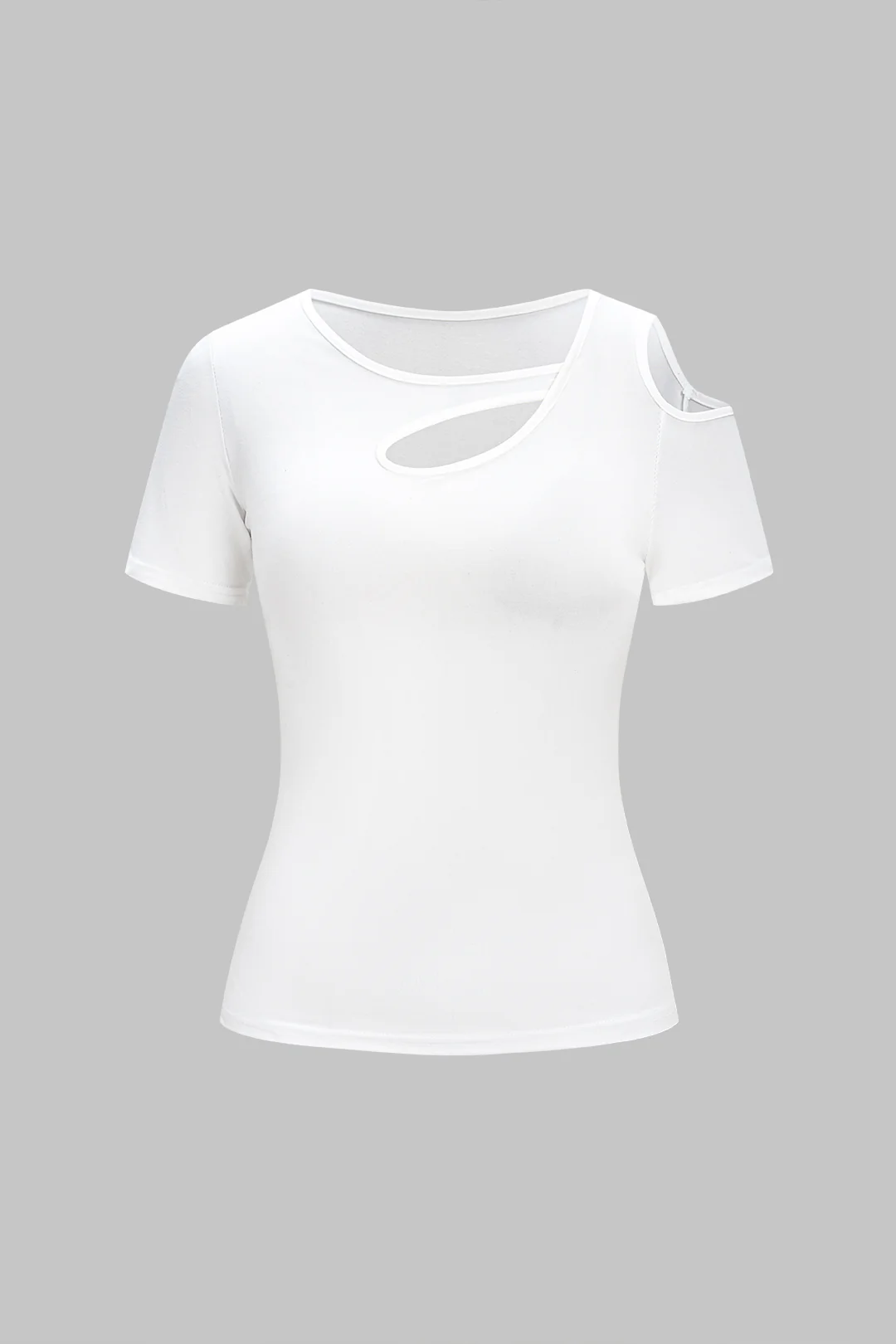 Asymmetrical Cut Out Short Sleeve T-Shirt - Flockneti